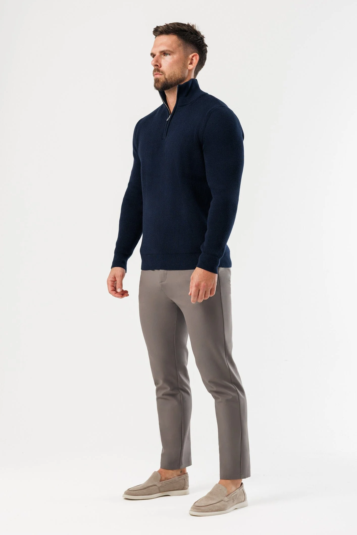 RIDGE KNIT QUARTER ZIP - NAVY - Image 8