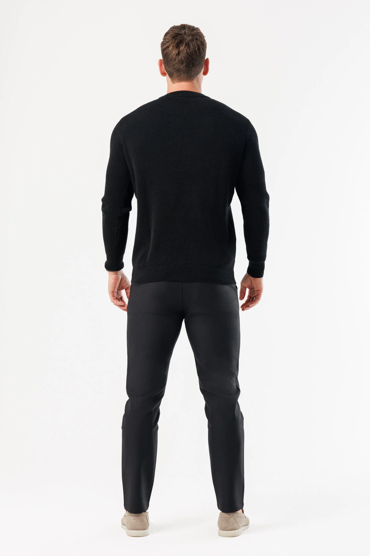 RIDGE KNIT SWEATER - BLACK - Image 9