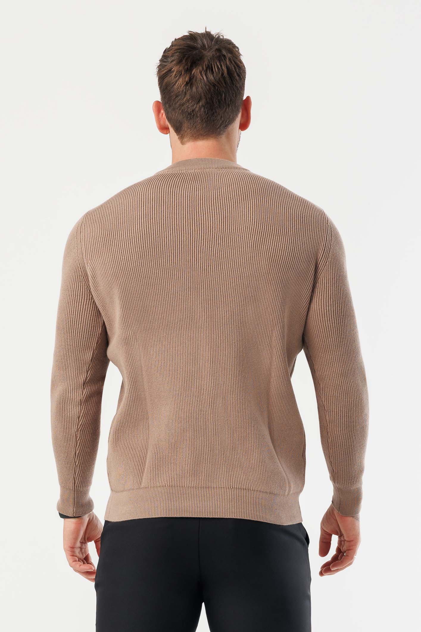 RIDGE KNIT SWEATER - BROWN - Image 5