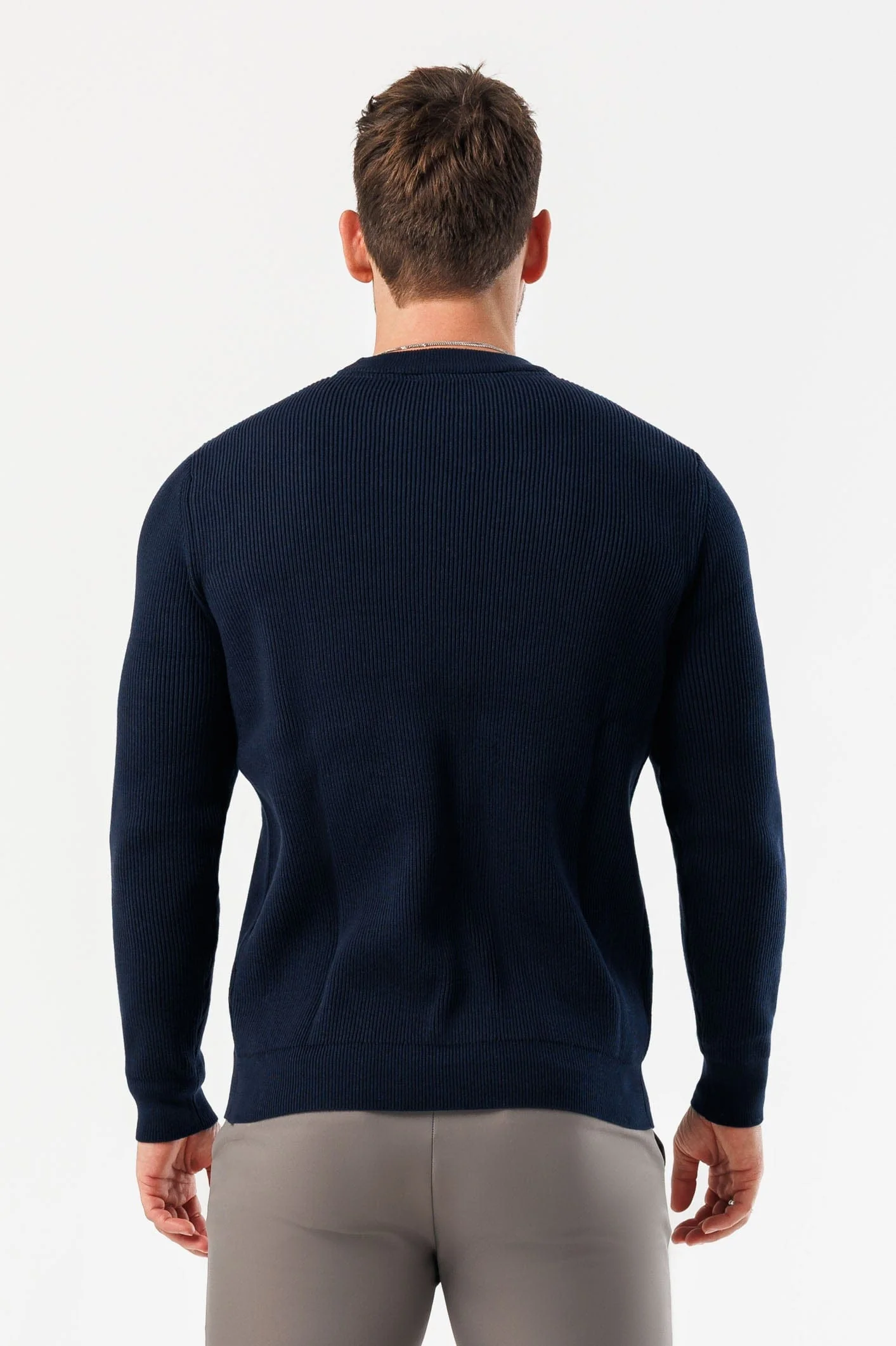 RIDGE KNIT SWEATER - NAVY - Image 5