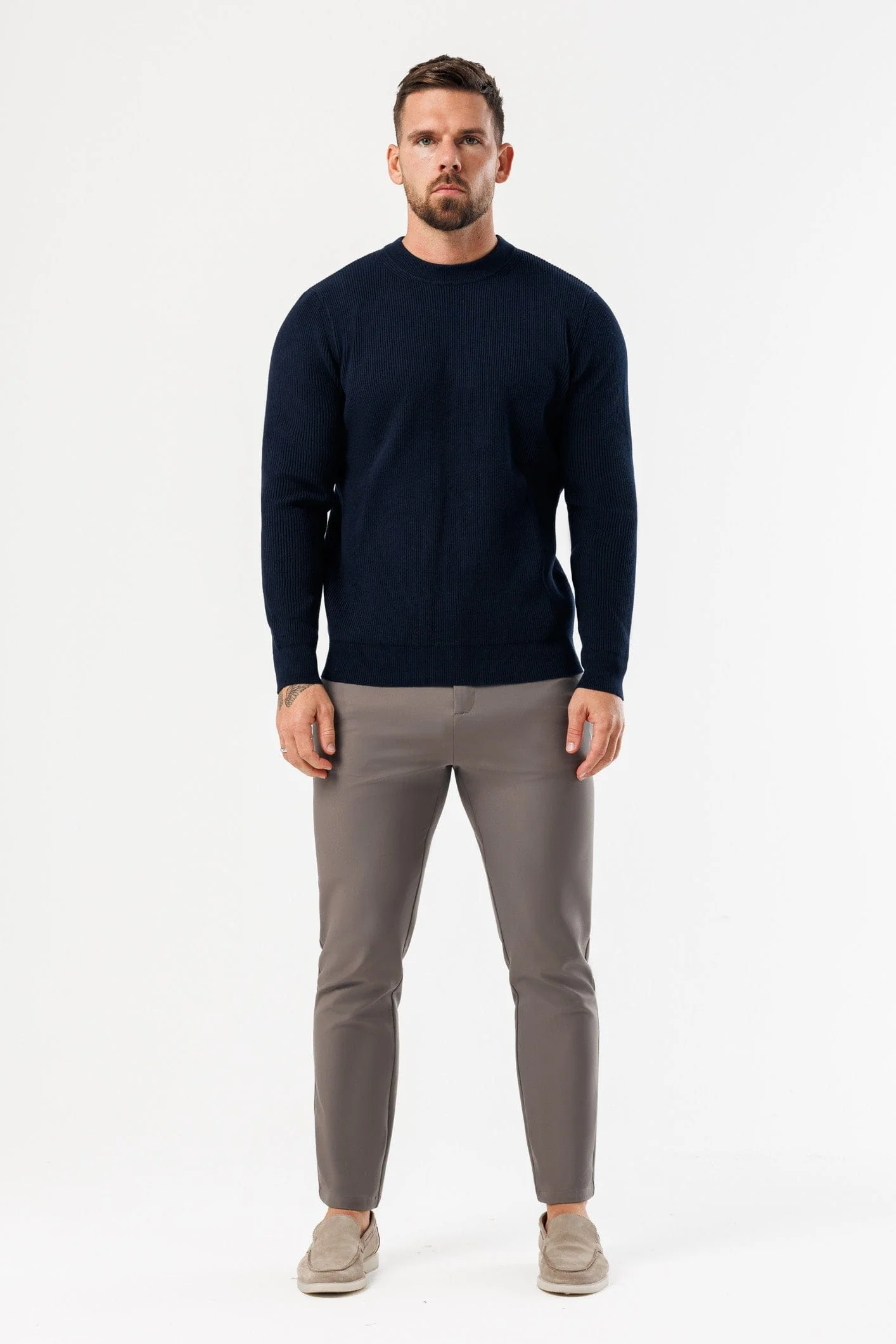 RIDGE KNIT SWEATER - NAVY - Image 6