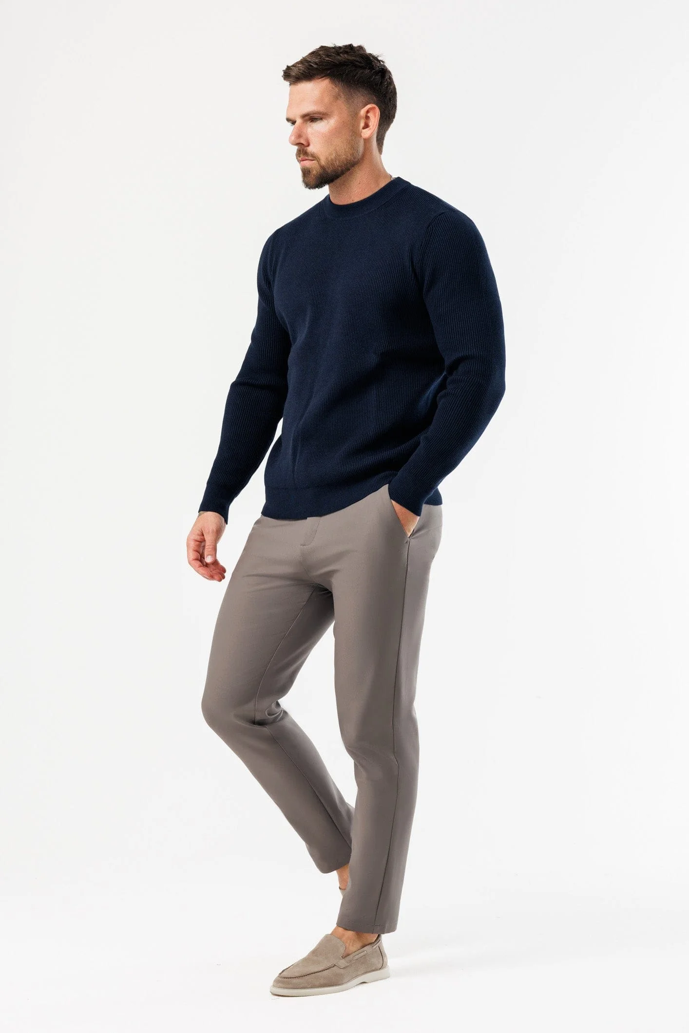 RIDGE KNIT SWEATER - NAVY - Image 7