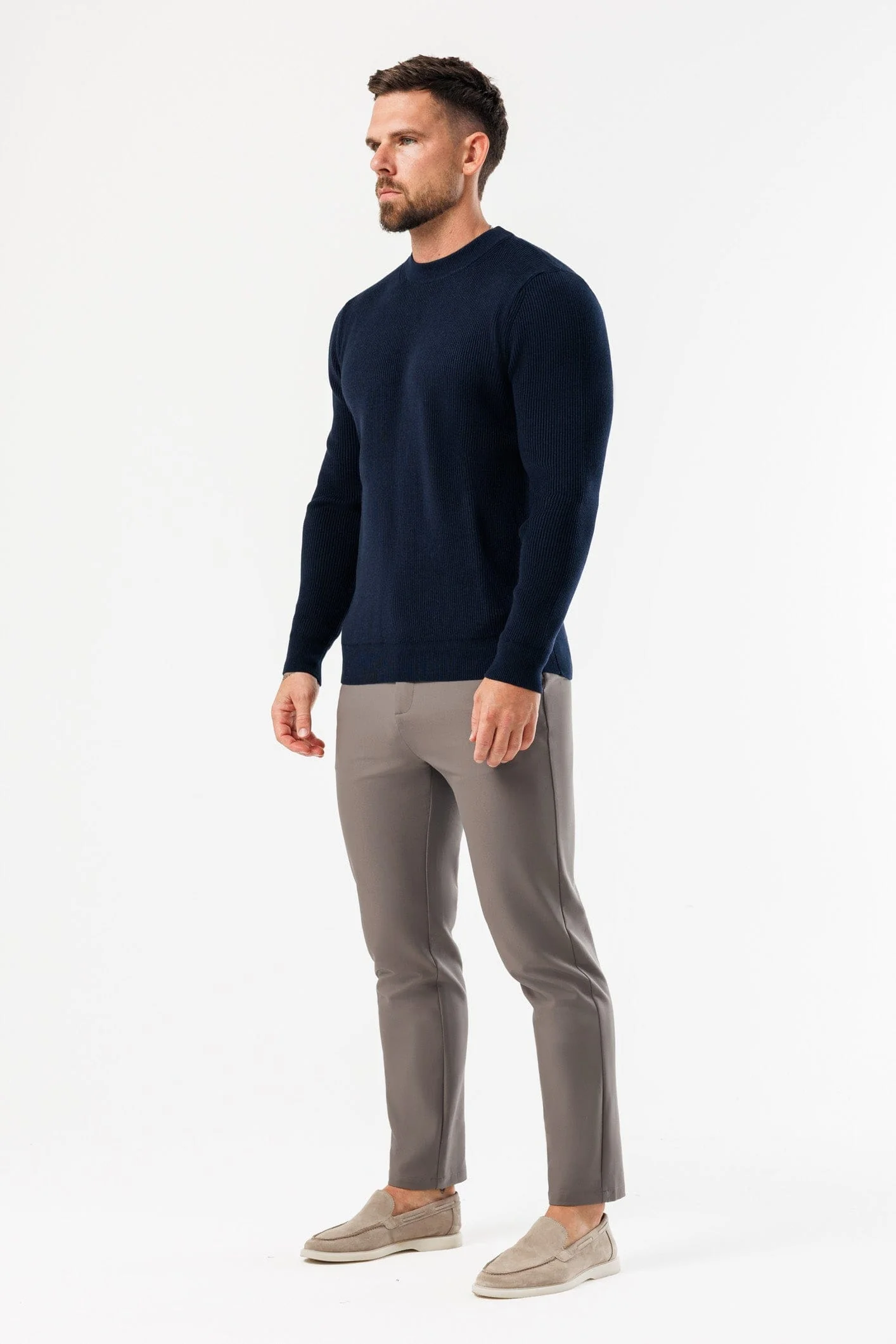 RIDGE KNIT SWEATER - NAVY - Image 8