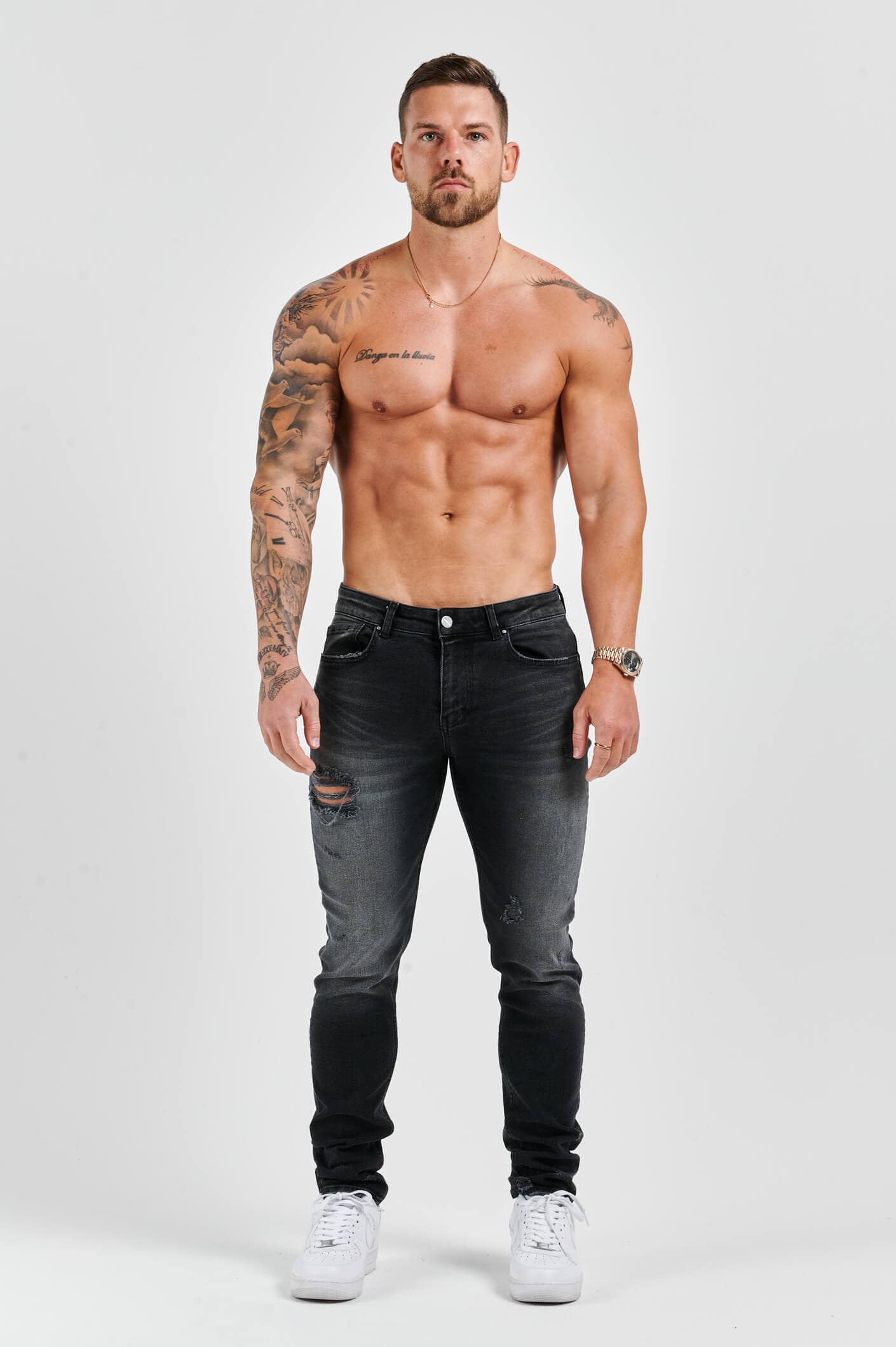 SLIM FIT JEANS 2.0 DISTRESSED - GREY WASH - Image 2