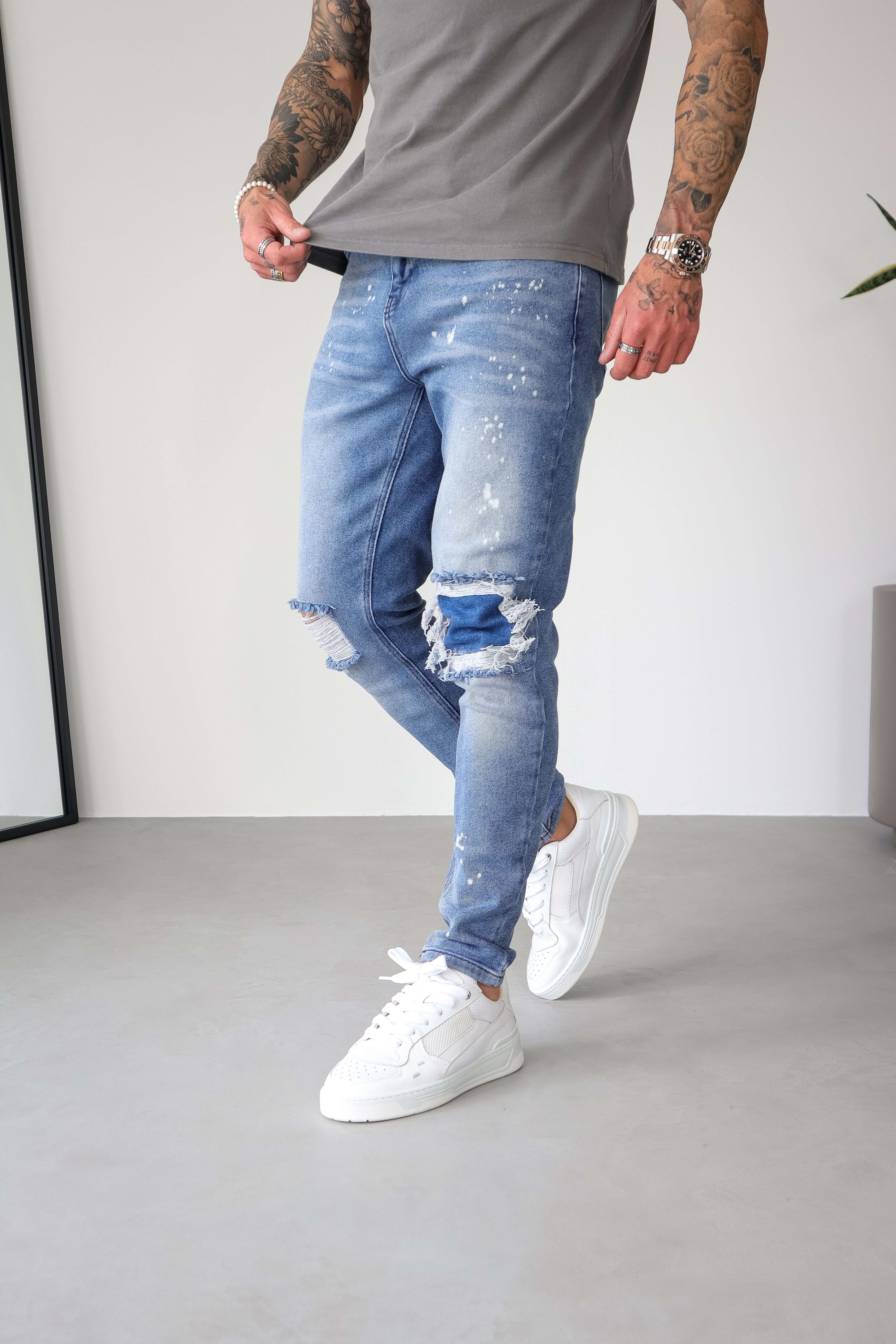 SLIM FIT JEANS 2.0 - PAINT BLUE - Image 4