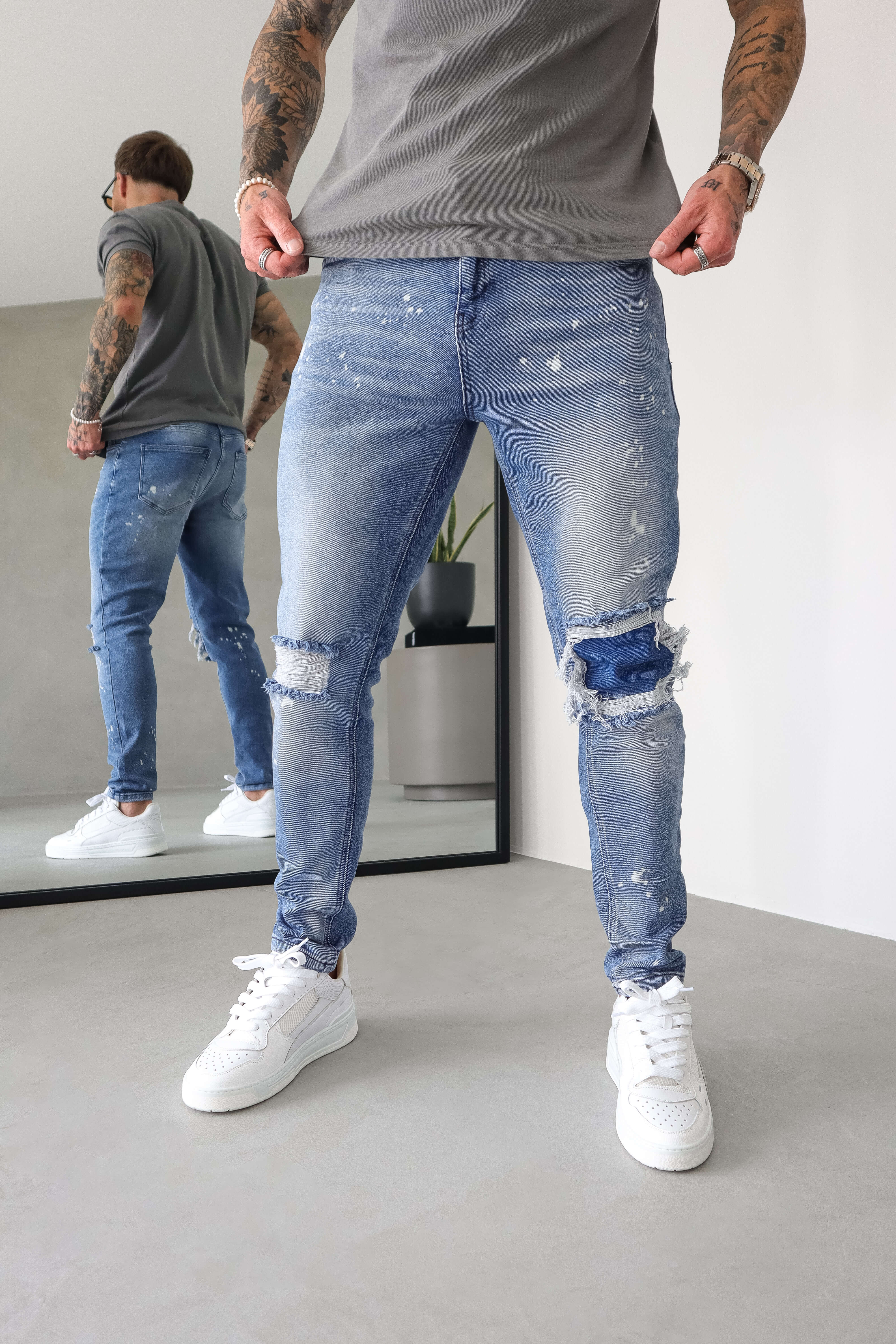 SLIM FIT JEANS 2.0 - PAINT BLUE - Image 8