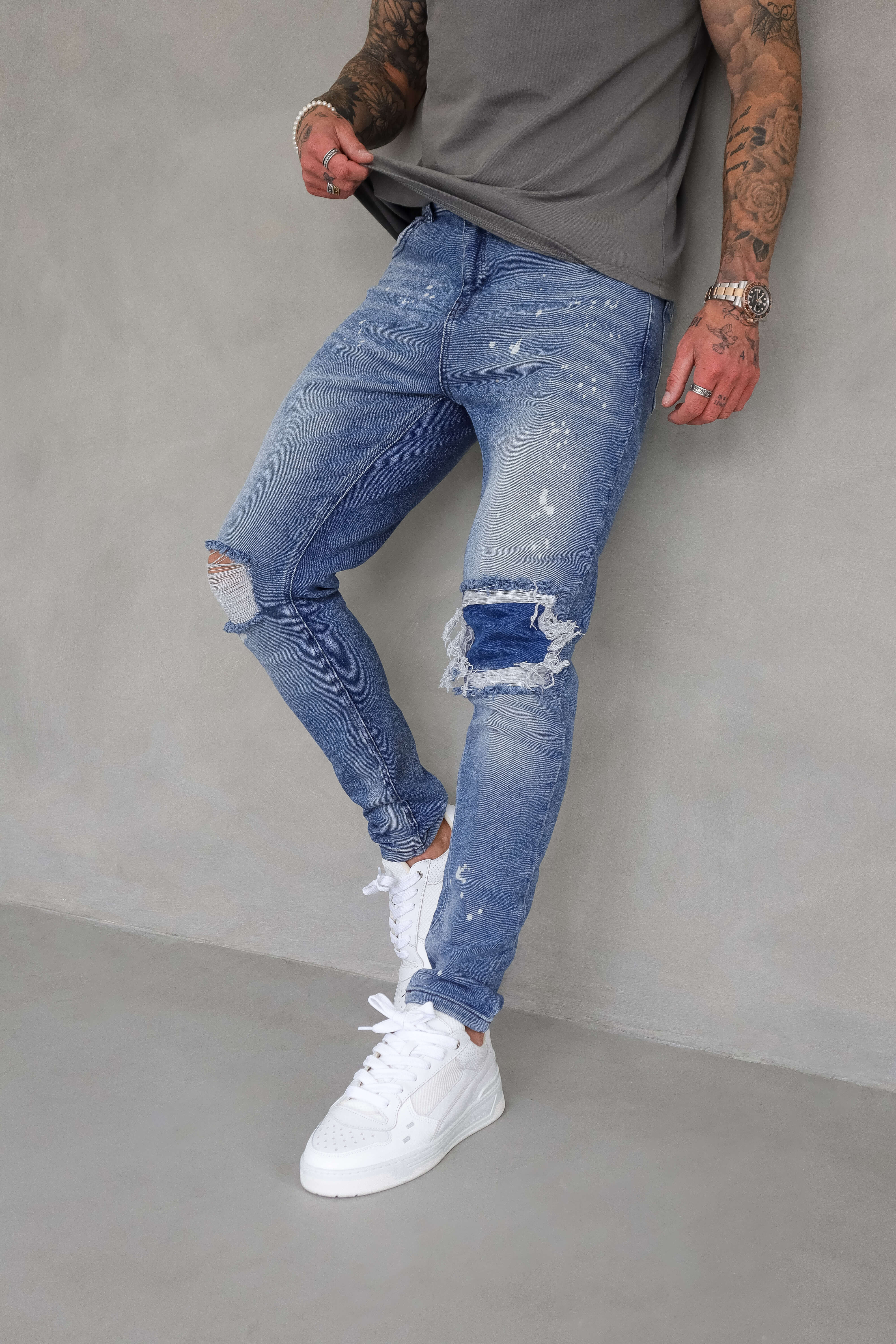 SLIM FIT JEANS 2.0 - PAINT BLUE - Image 9