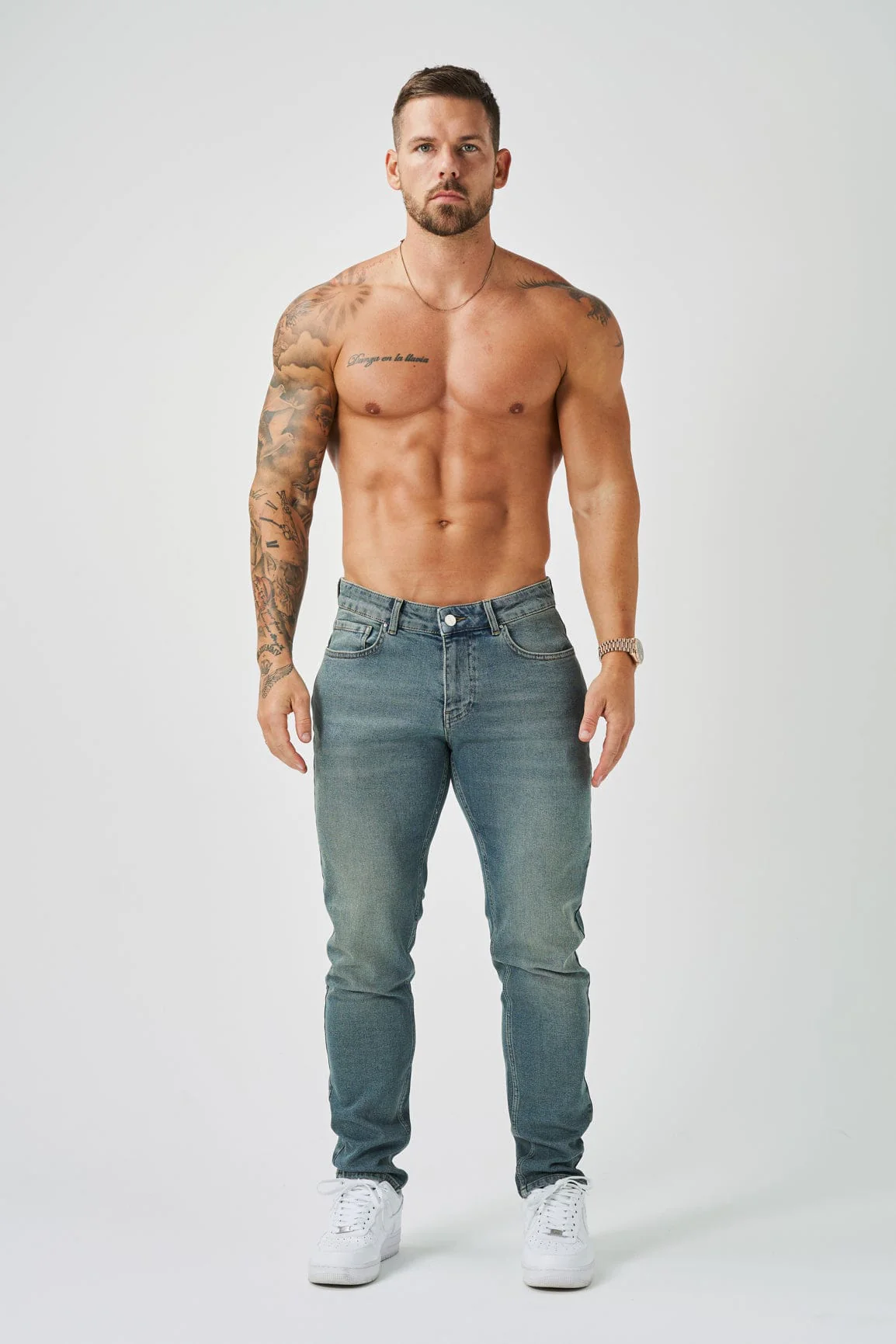 SLIM FIT JEANS 2.0 - STONE WASHED BLUE - Image 2
