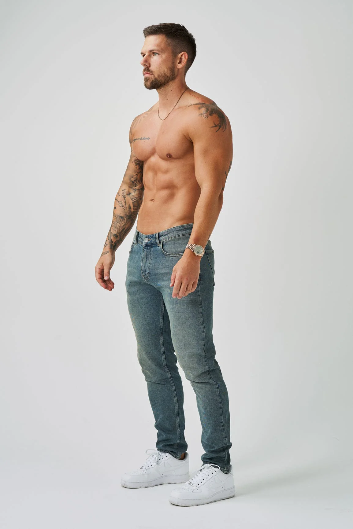 SLIM FIT JEANS 2.0 - STONE WASHED BLUE - Image 4