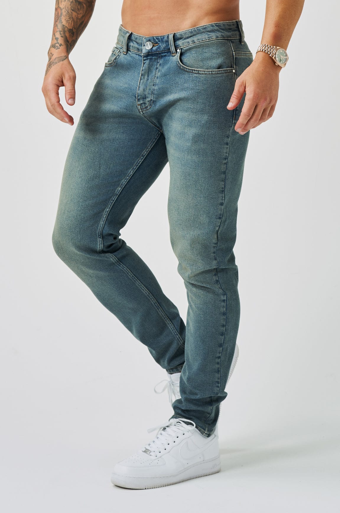 SLIM FIT JEANS 2.0 - STONE WASHED BLUE - Image 7