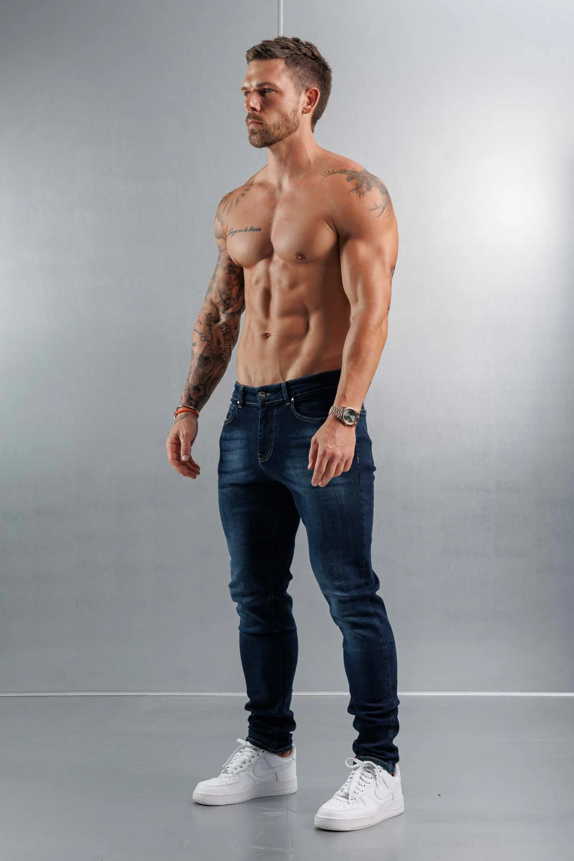 SLIM FIT JEANS 2.0 - WASHED DARK BLUE - Image 4