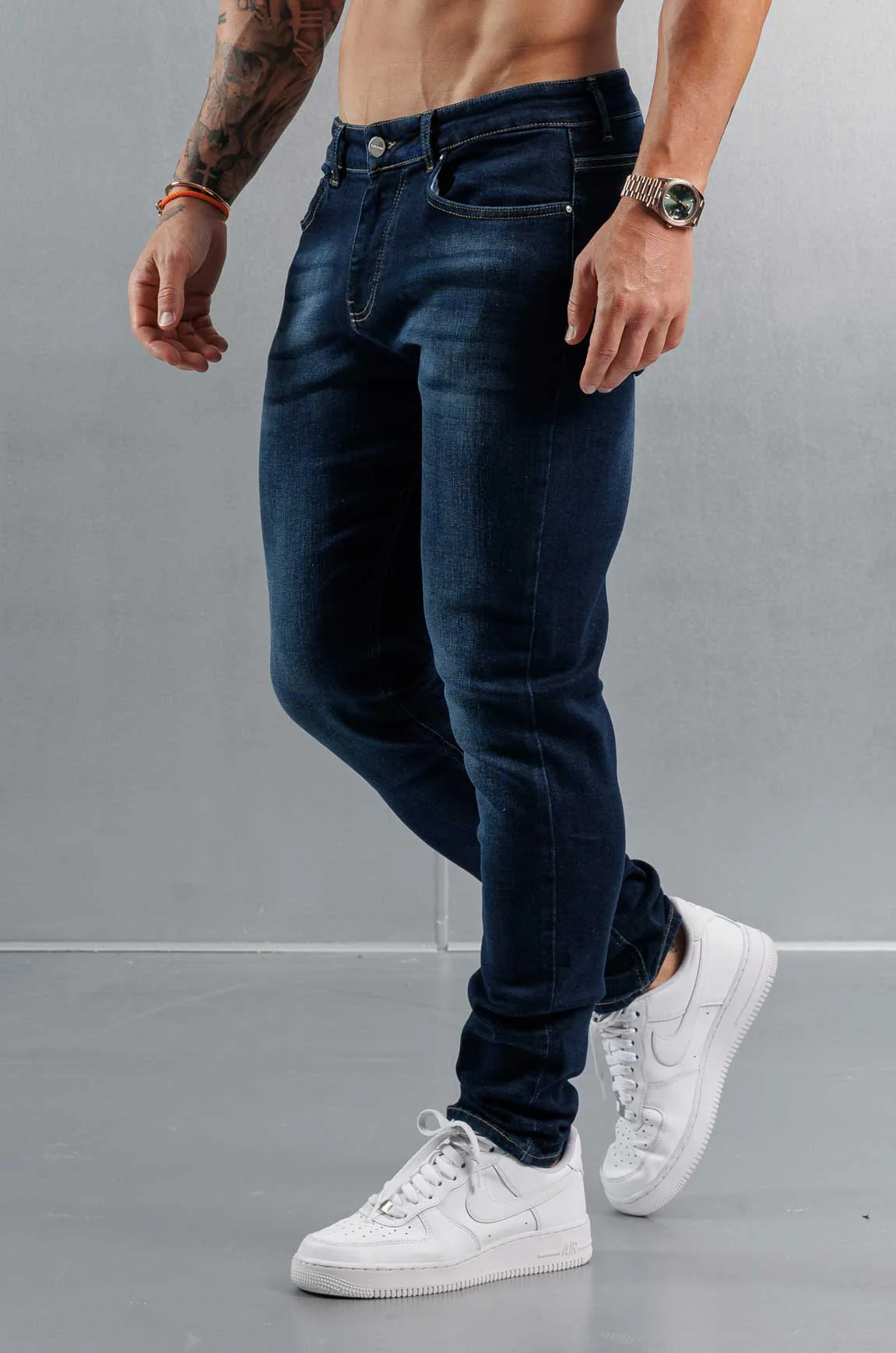 SLIM FIT JEANS 2.0 - WASHED DARK BLUE - Image 7