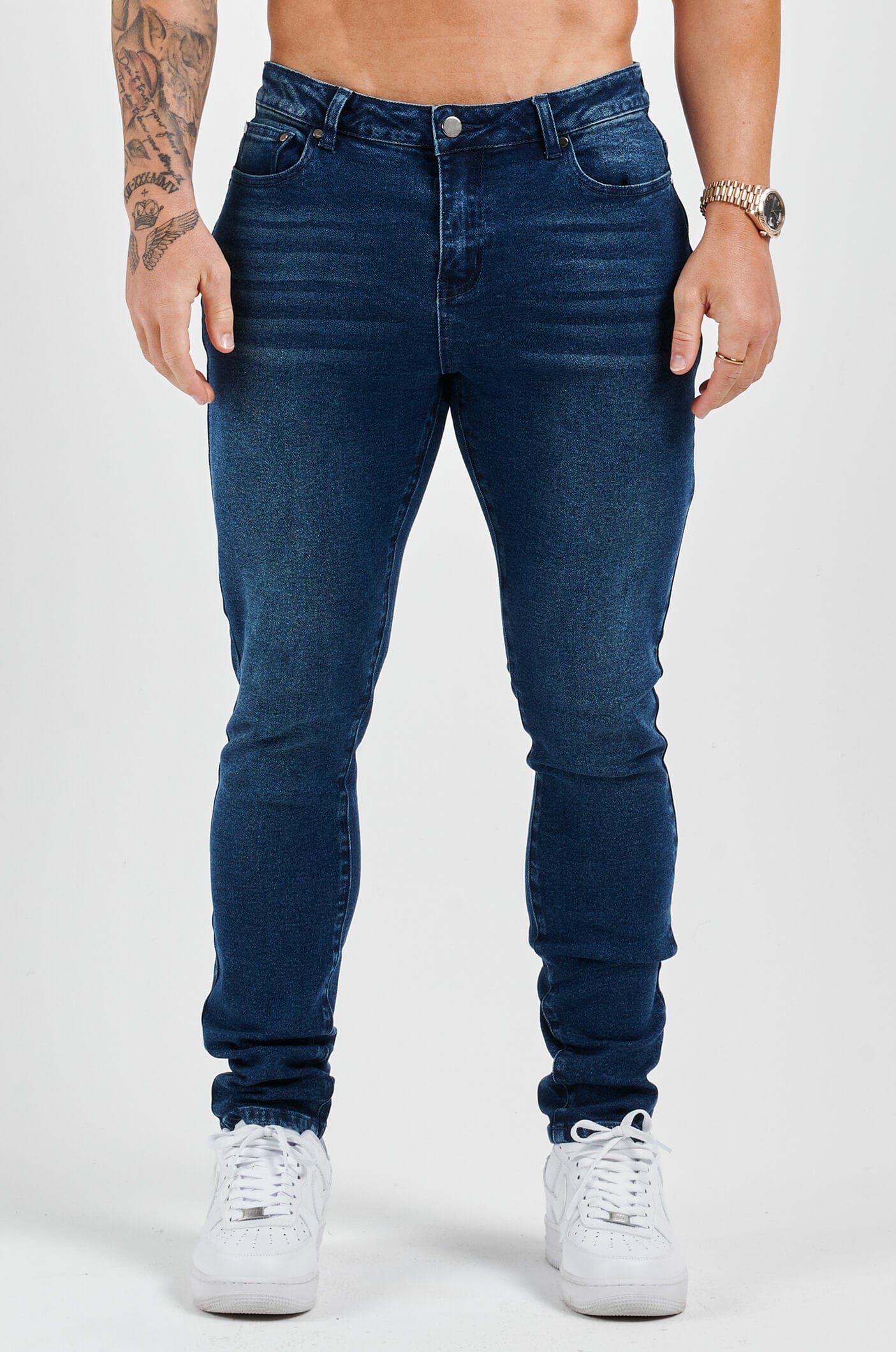 SLIM FIT JEANS 2.0 - DARK INDIGO FADED - Image 3