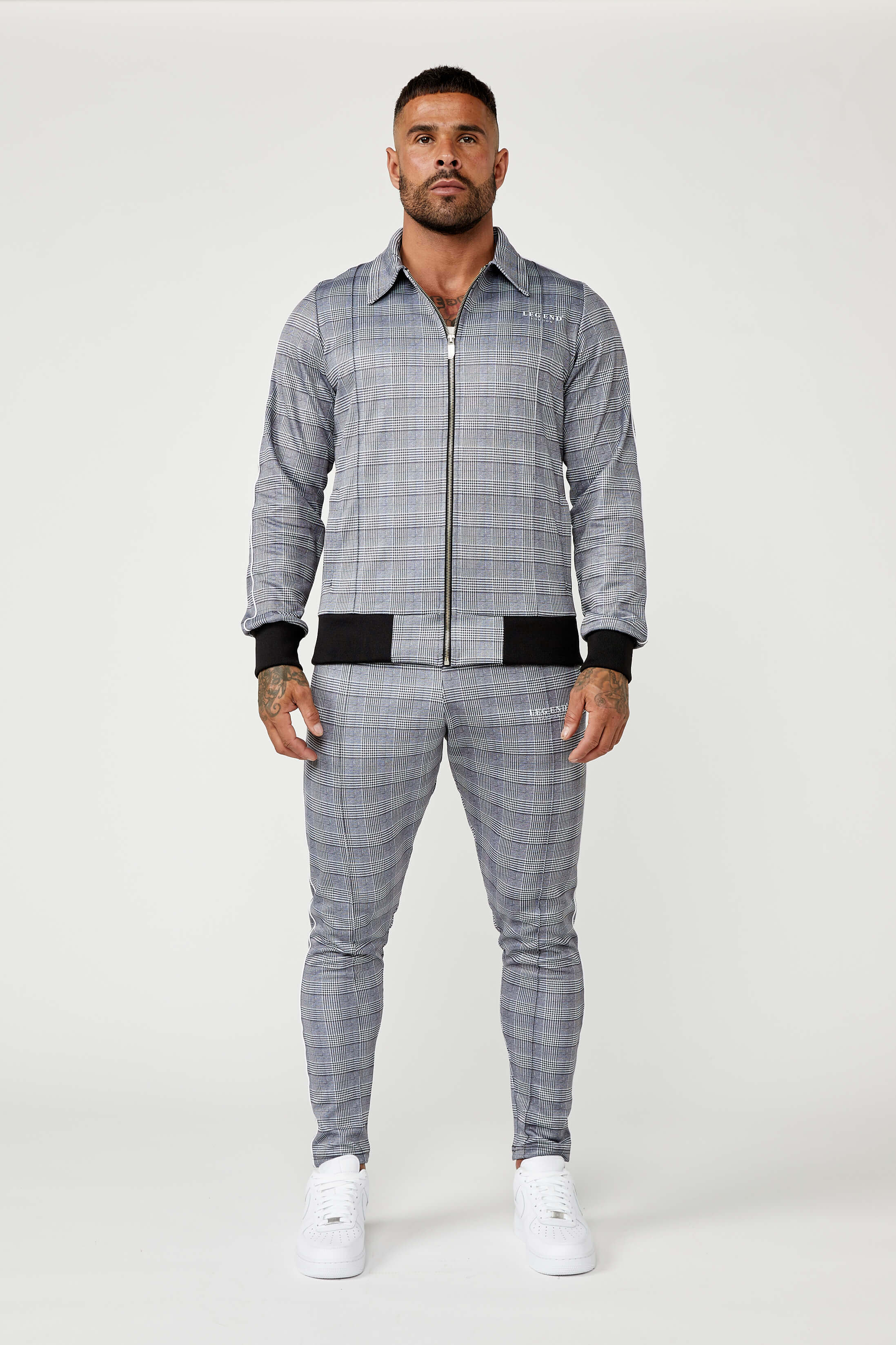 SMART TRACK JACKET IN CHECK - GREY - Image 3