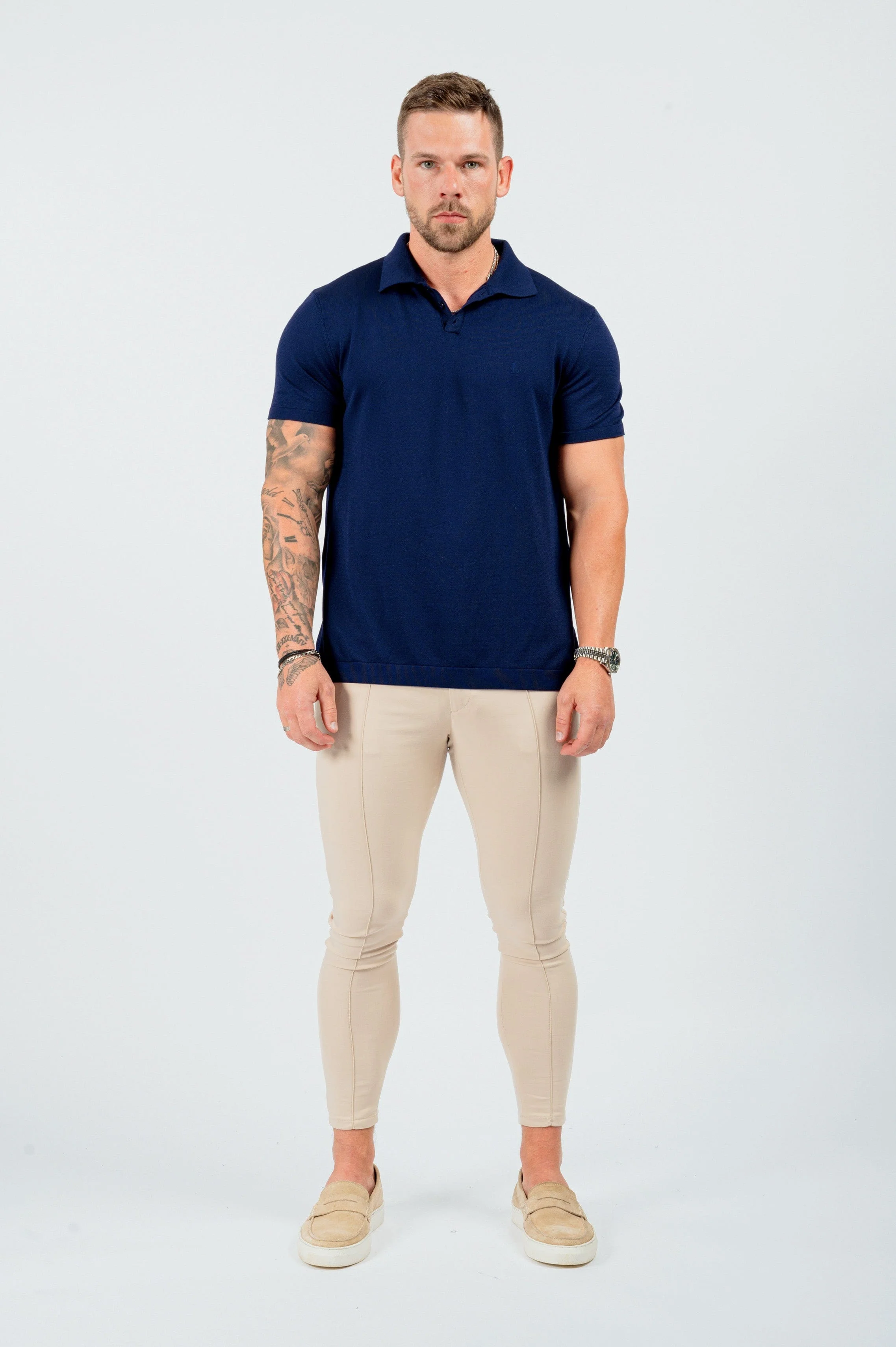 SOFT TOUCH KNIT POLO - NAVY - Image 4