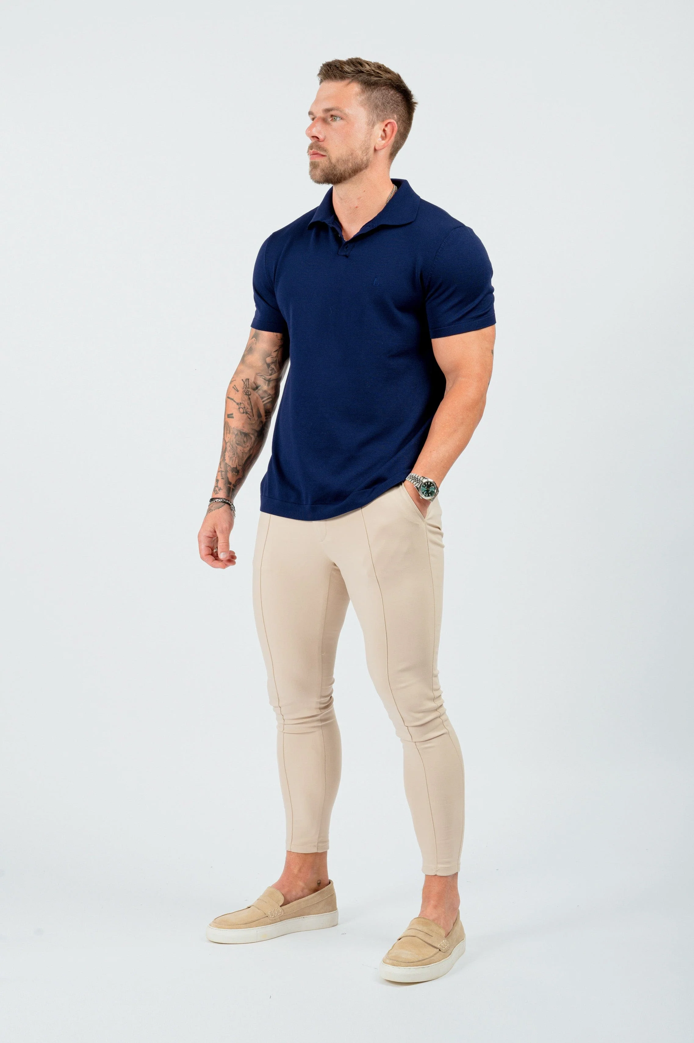 SOFT TOUCH KNIT POLO - NAVY - Image 7