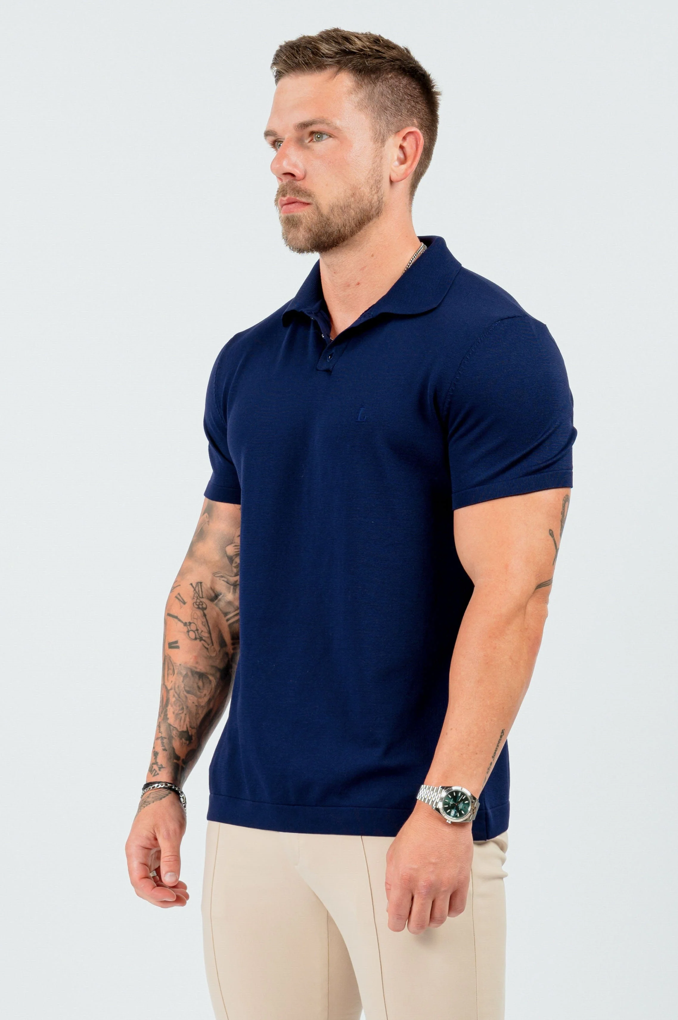 SOFT TOUCH KNIT POLO - NAVY - Image 8