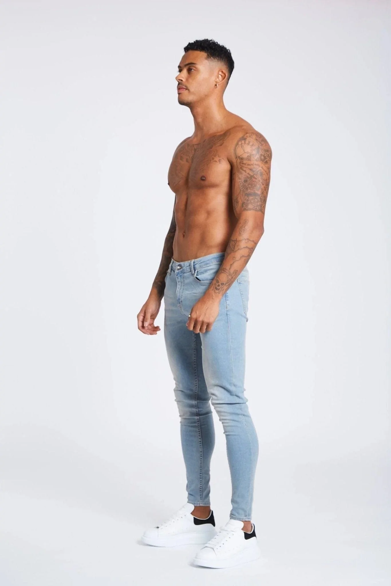 SKINNY FIT JEANS NON RIPPED - STONE WASHED - Image 3