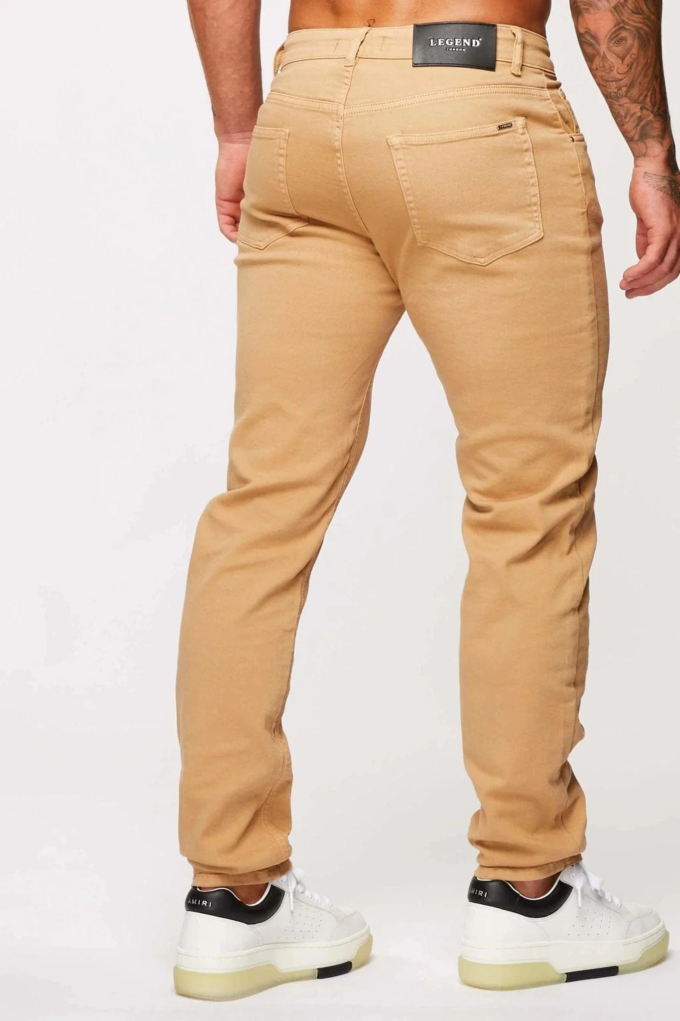 STRAIGHT LEG JEANS - BEIGE - Image 5
