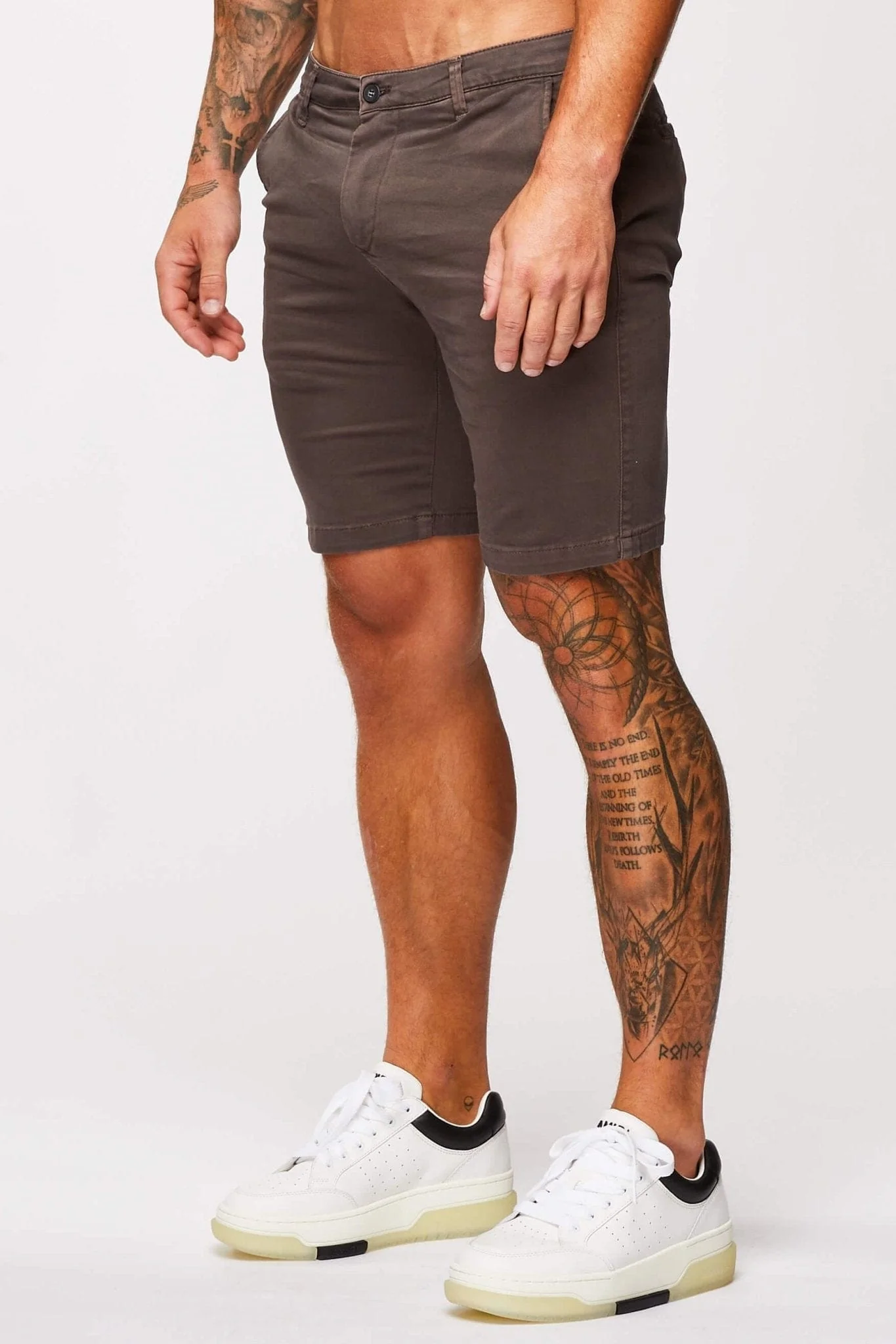 STRETCH CHINO SHORT - DARK GREY - Image 3