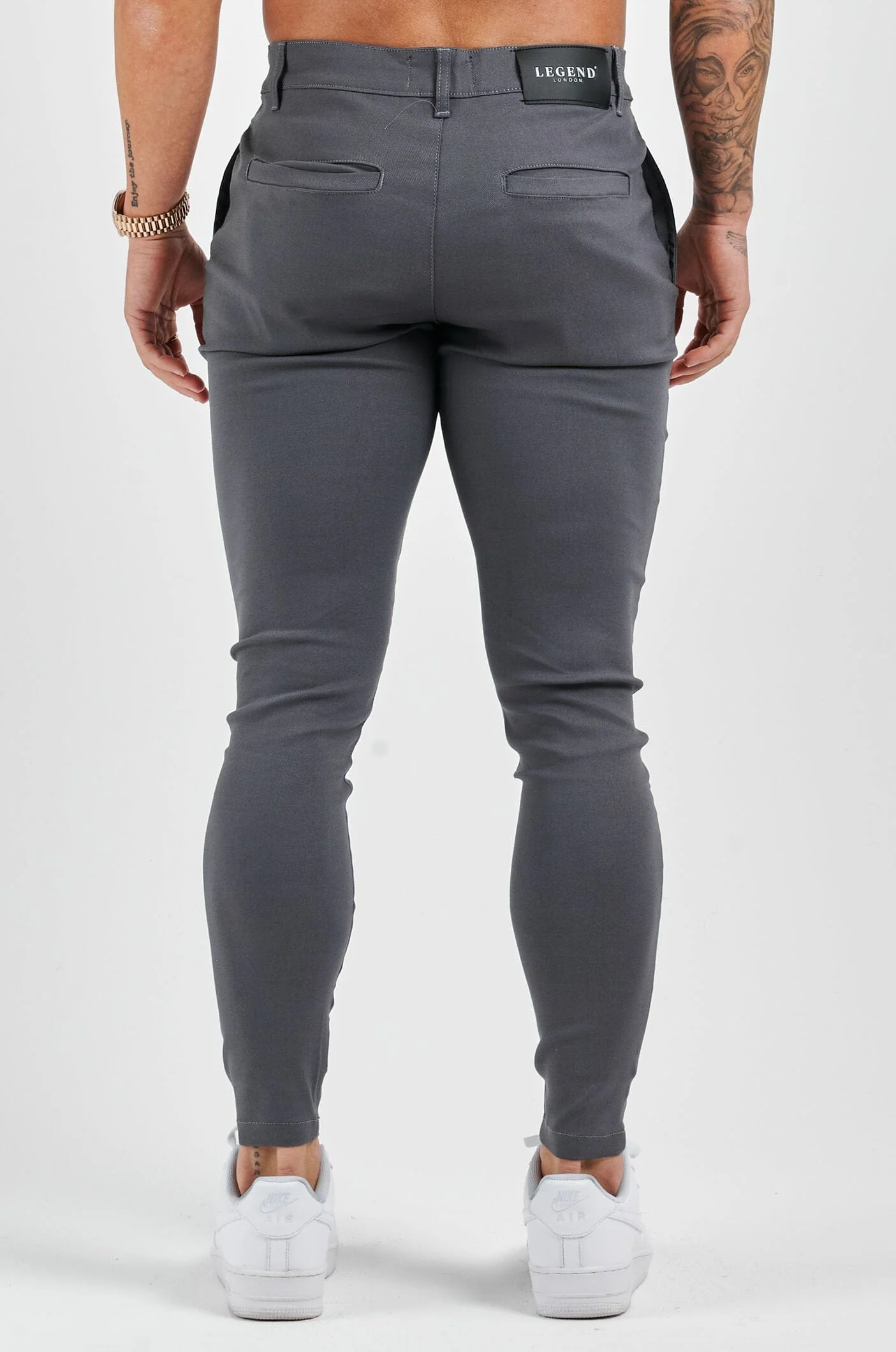 STRETCH COMFORT TROUSER - DARK GREY - Image 5
