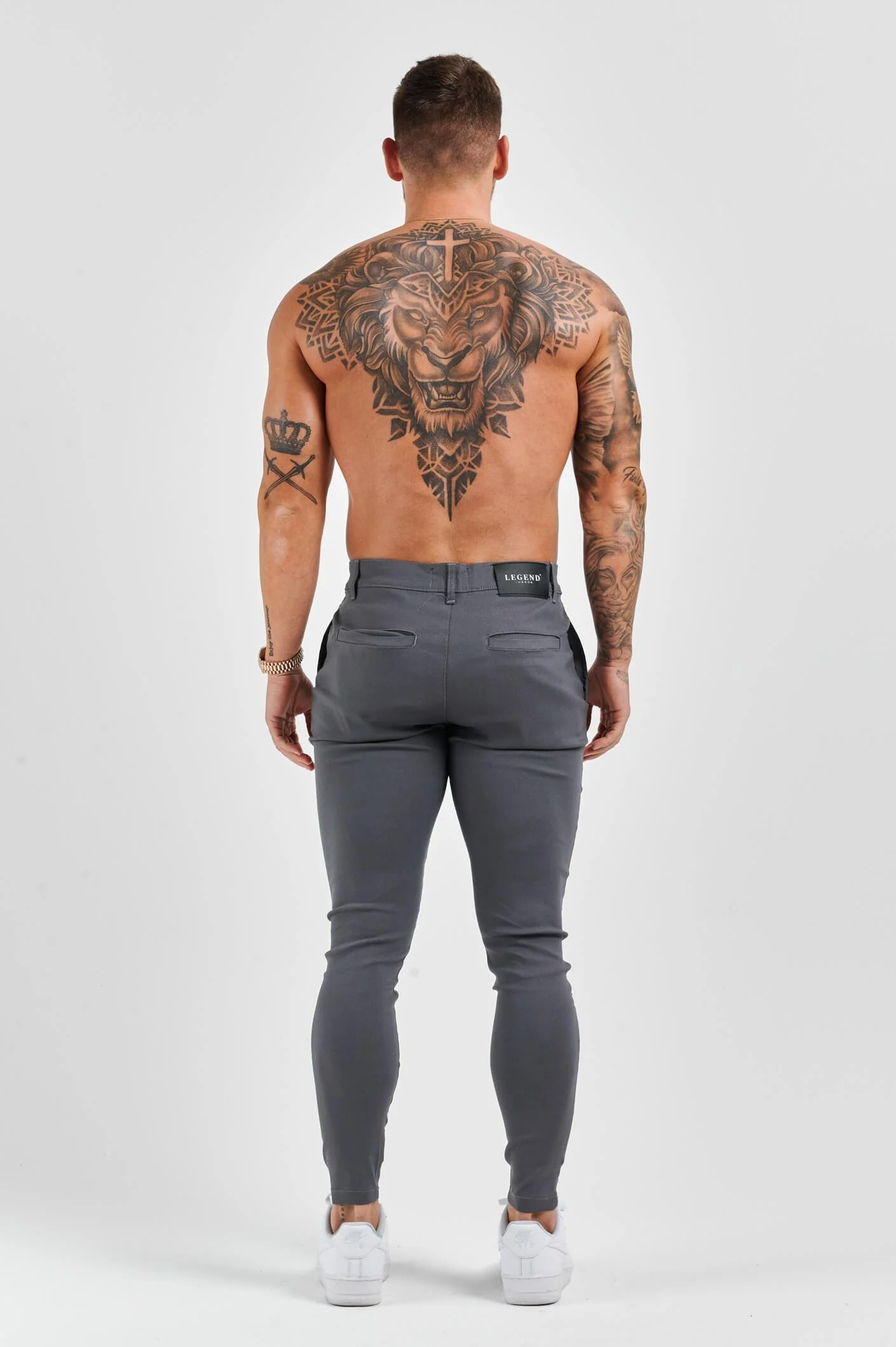 STRETCH COMFORT TROUSER - DARK GREY - Image 6