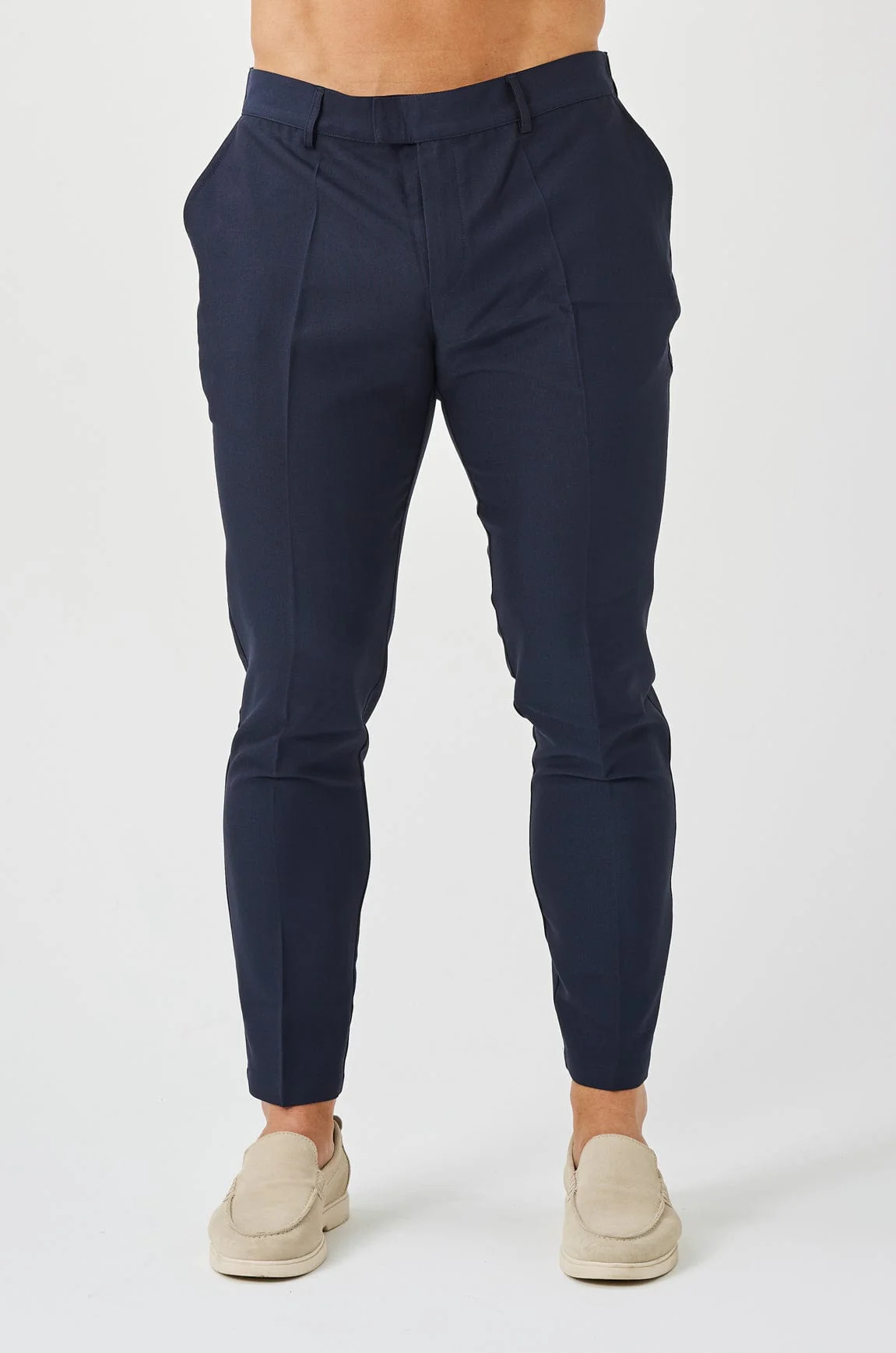 STRETCH WOVEN TROUSER - NAVY - Image 4