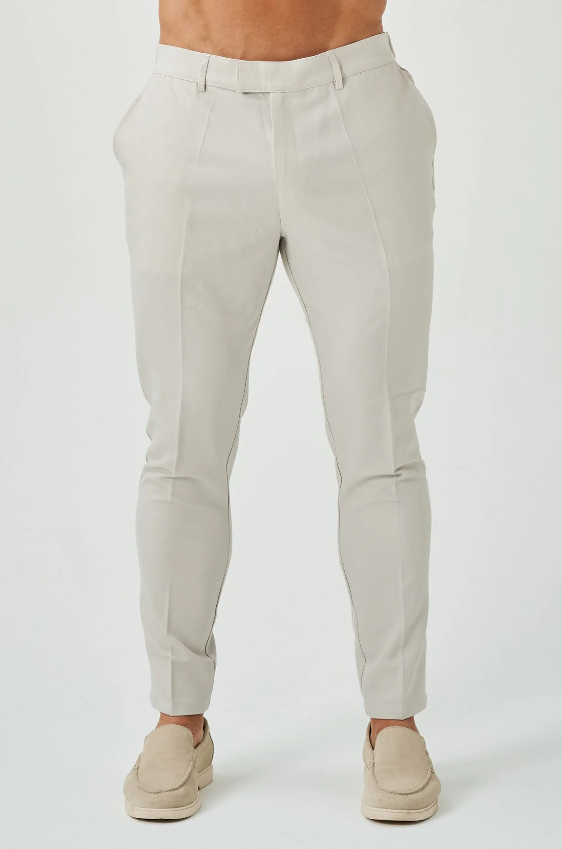 STRETCH WOVEN TROUSER - SAND - Image 4