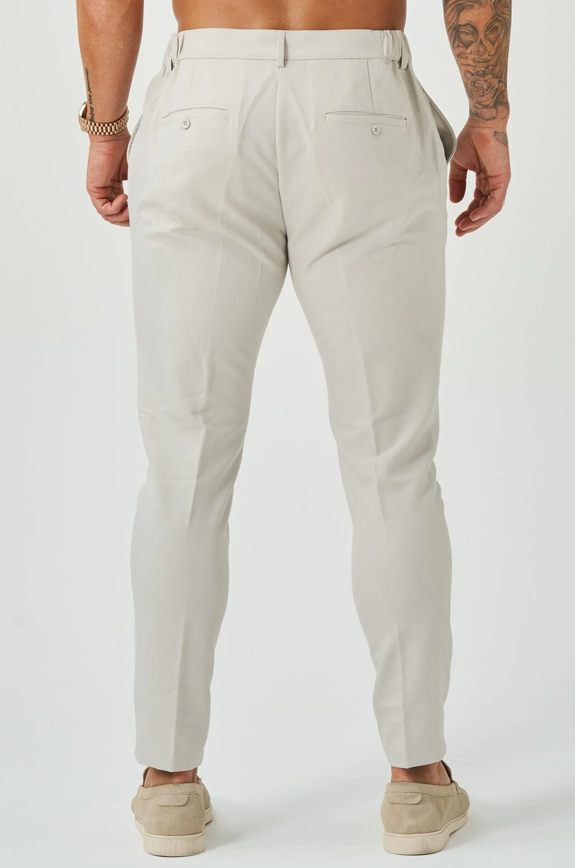 STRETCH WOVEN TROUSER - SAND - Image 9