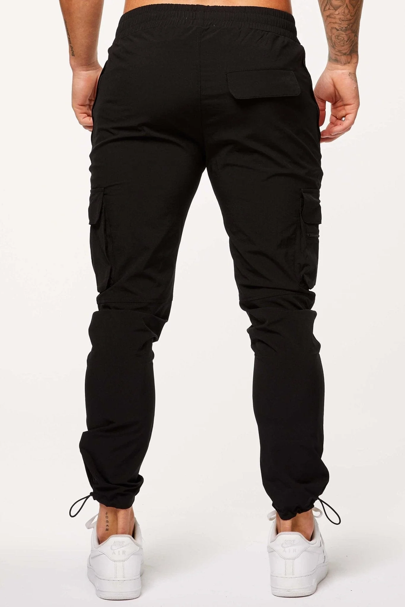 TECH STRETCH CARGO PANTS - BLACK - Image 7