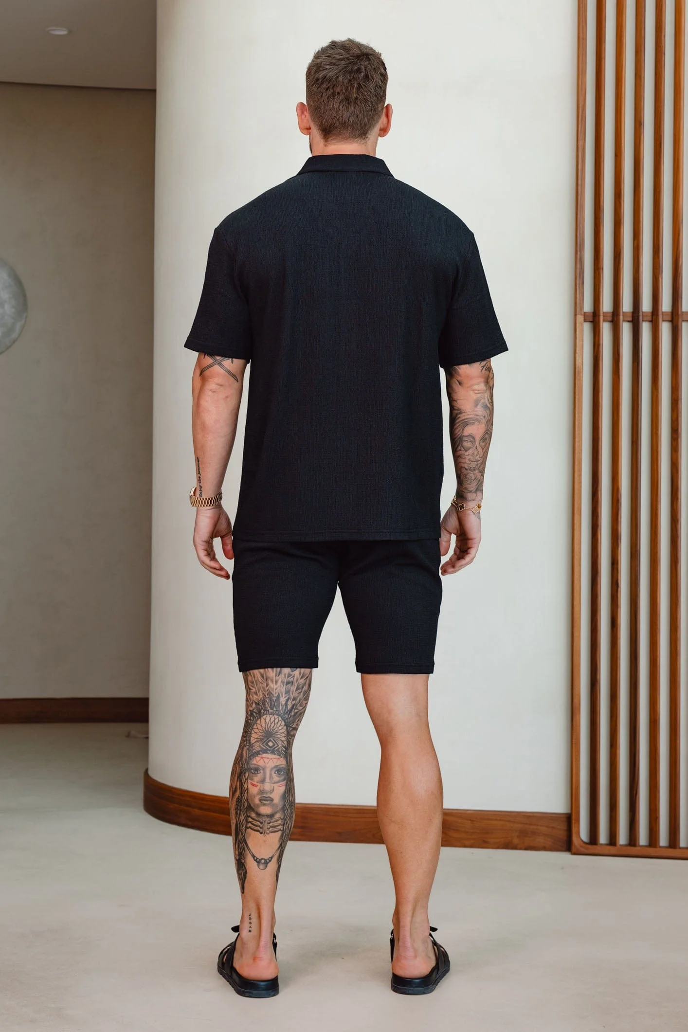 TEXTURED SHIRT - BLACK - Image 6