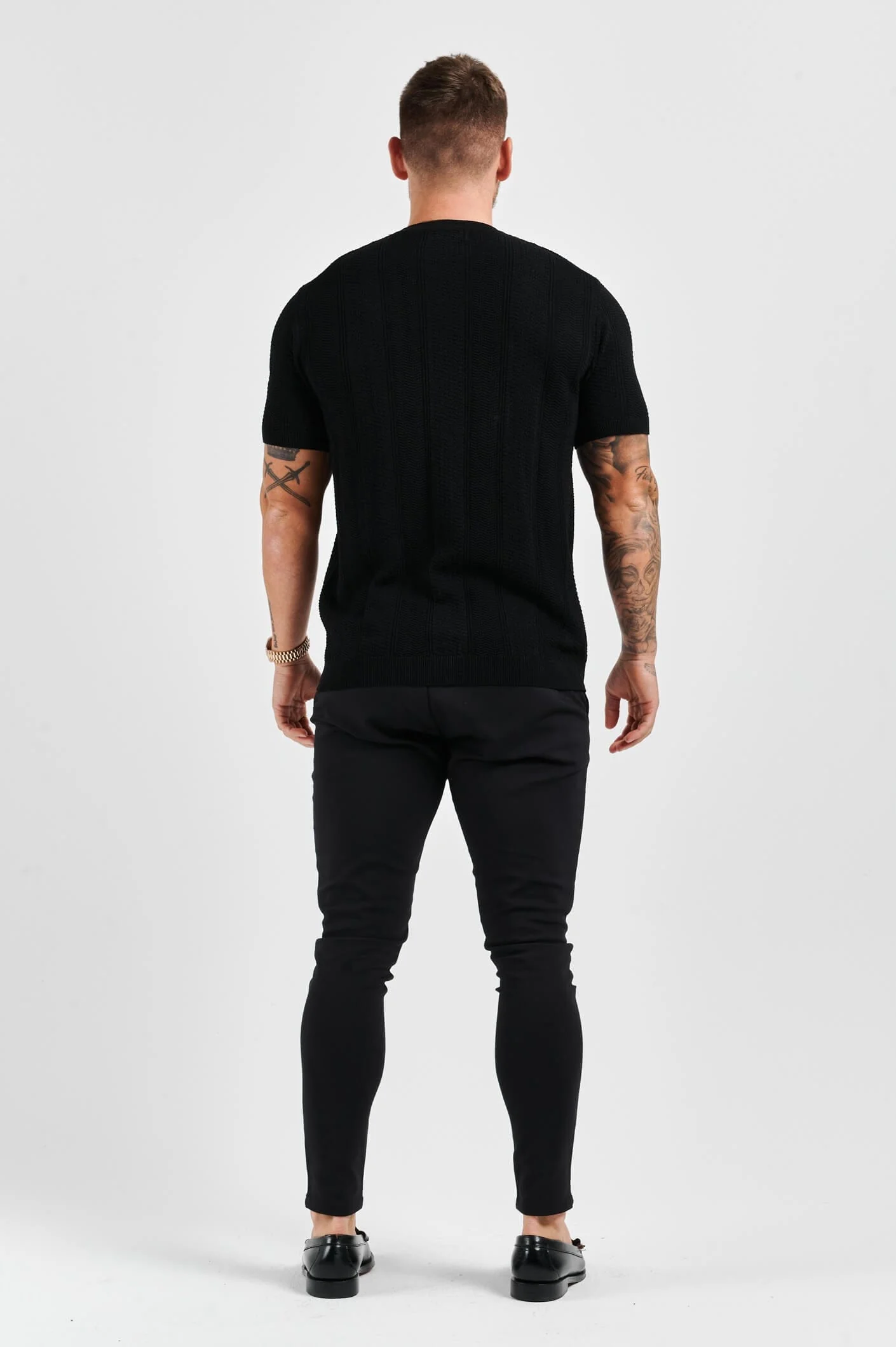 TEXTURED TEE - BLACK - Image 10