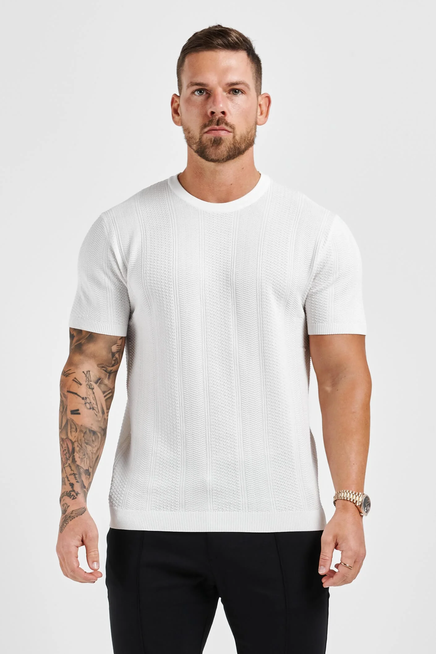TEXTURED TEE - WHITE - Image 5