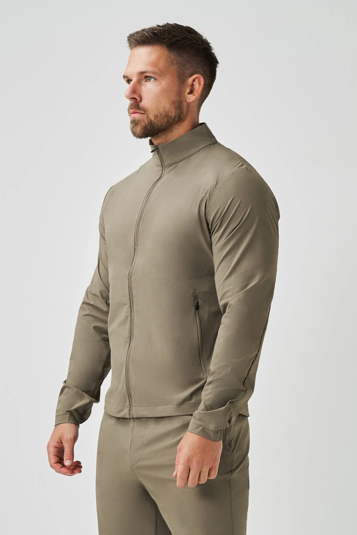 TRACKSUIT JACKET - KHAKI - Image 4