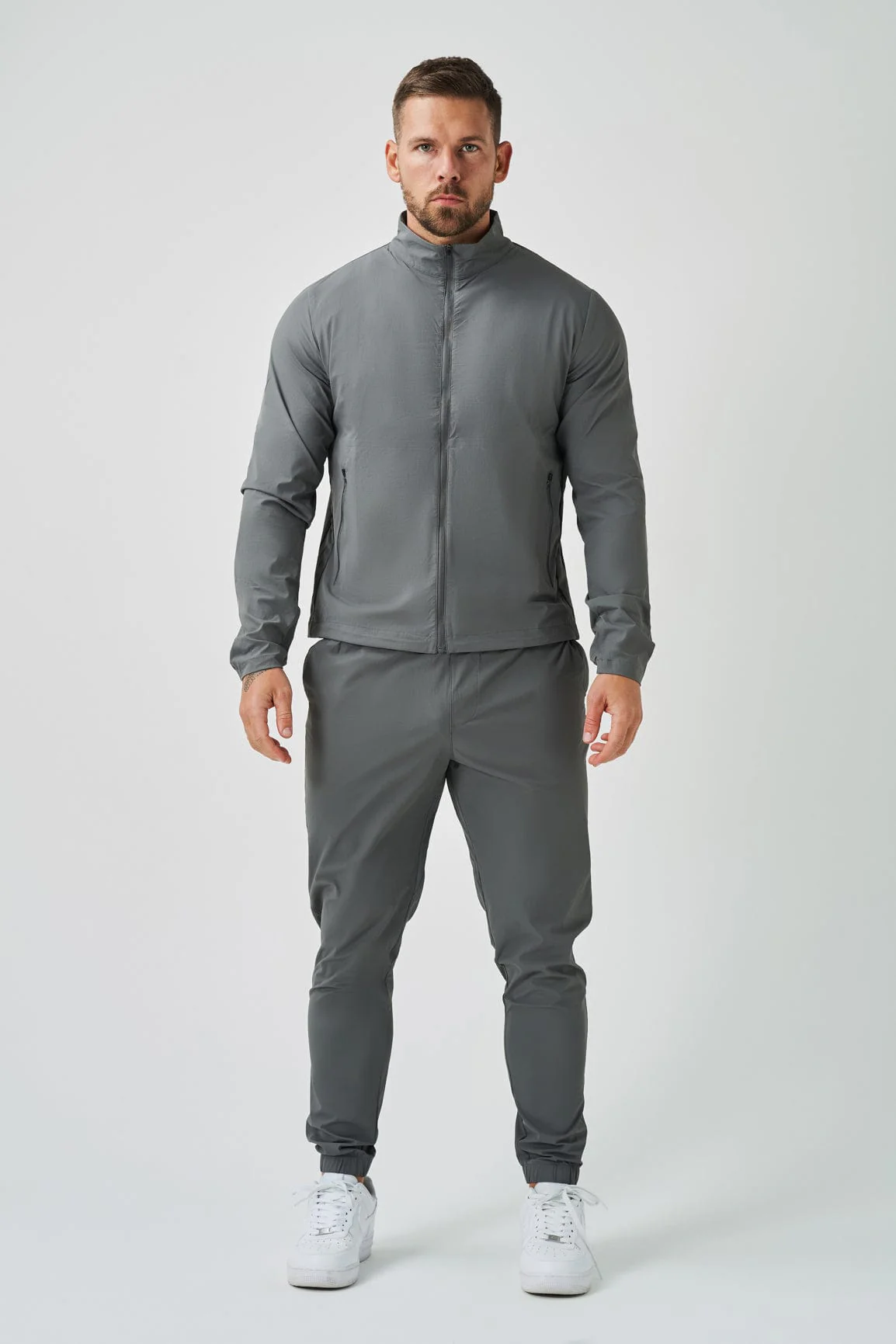 TRACKSUIT JACKET - LIGHT GREY - Image 2