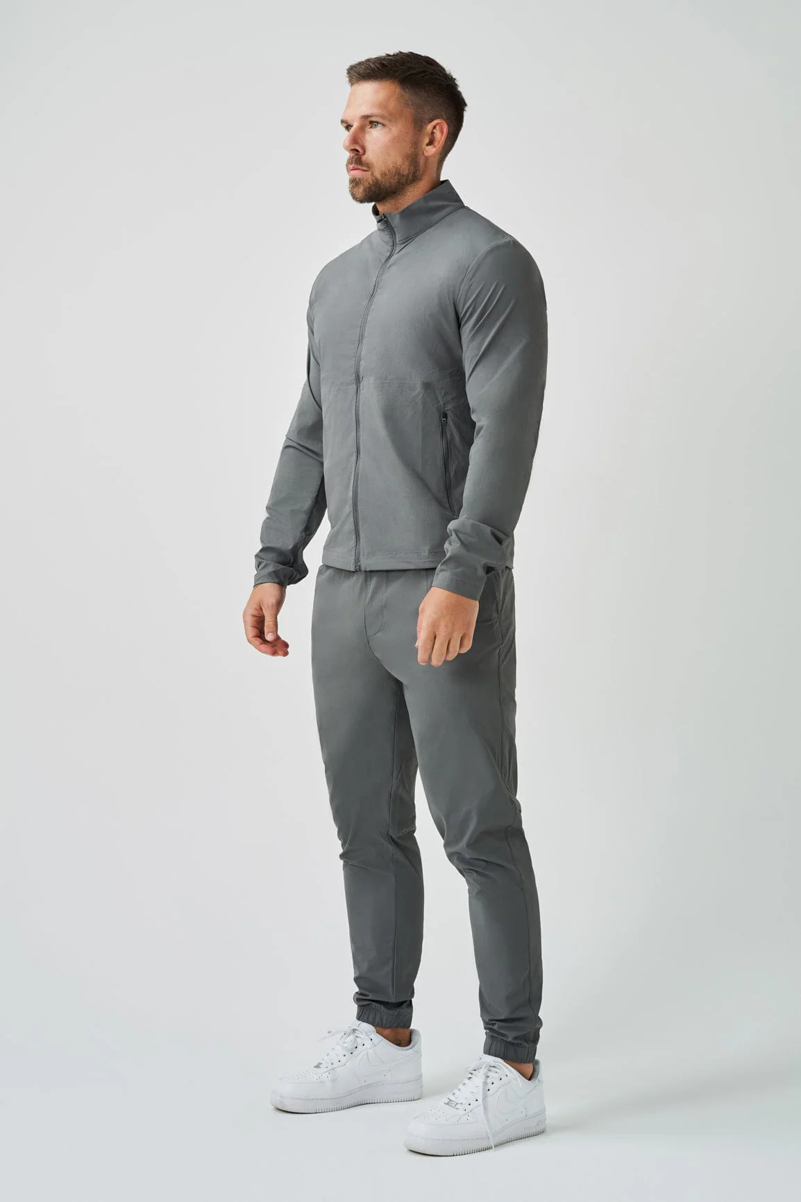 TRACKSUIT JACKET - LIGHT GREY - Image 8