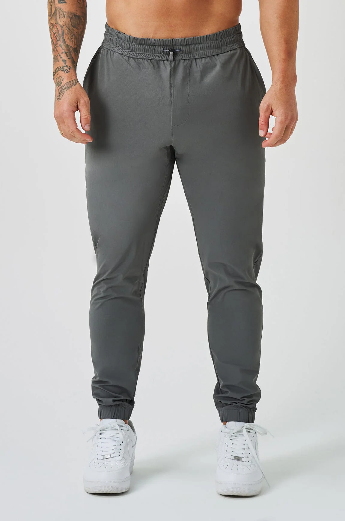 TRACKSUIT JOGGERS - LIGHT GREY - Image 5