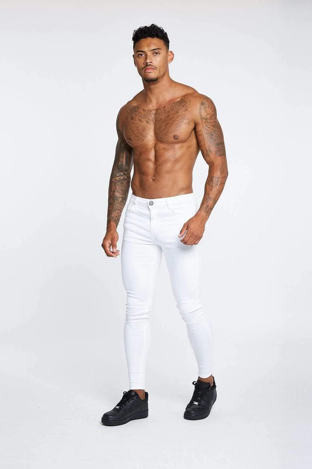SKINNY FIT JEANS NON RIPPED - WHITE - Image 3
