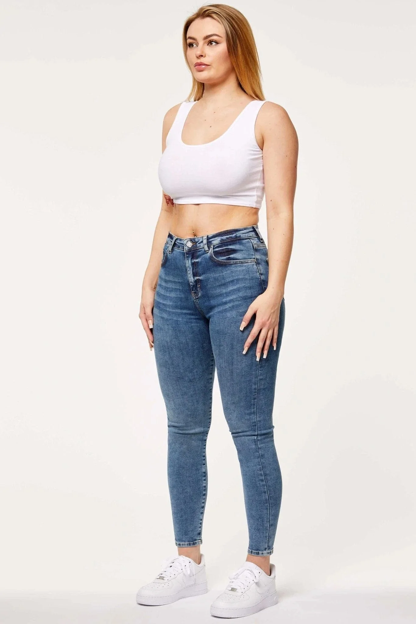 SKINNY JEANS - BLUE DYE - Image 4