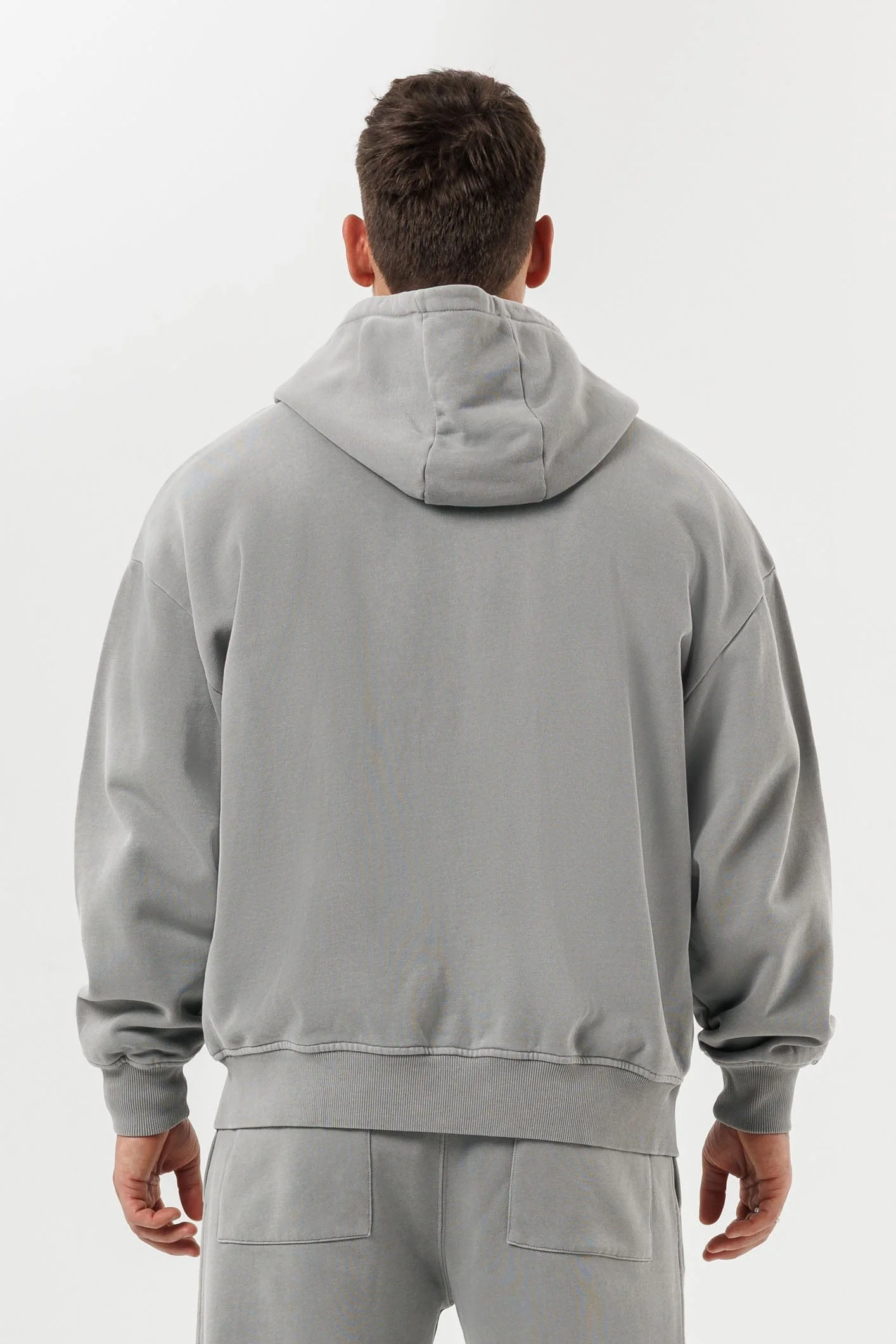 ZIPPED HOODIE - WASHED GREY - Image 7